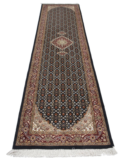Heritage 2' 6" X 10' 4" Hand Knotted Wool & Silk Rug 2' 6" X 10' 4" (76 X 315) / Black / Wool & Silk