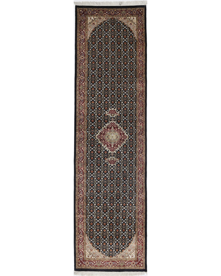 Heritage 2' 6" X 10' 4" Hand Knotted Wool & Silk Rug 2' 6" X 10' 4" (76 X 315) / Black / Wool & Silk