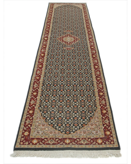 Heritage 2' 6" X 12' 2" Hand Knotted Wool & Silk Rug 2' 6" X 12' 2" (76 X 371) / Black / Wool & Silk