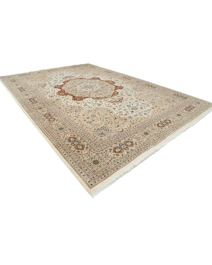 Heritage 12' 0" X 17' 10" Hand Knotted Wool & Silk Rug 12' 0" X 17' 10" (366 X 543) / Ivory / Wool & Silk