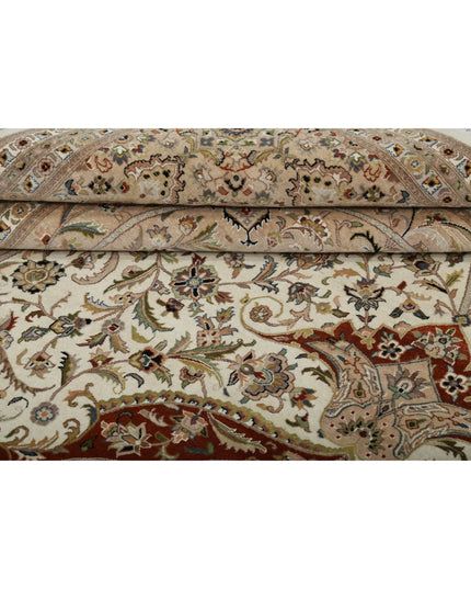 Heritage 12' 0" X 17' 10" Hand Knotted Wool & Silk Rug 12' 0" X 17' 10" (366 X 543) / Ivory / Wool & Silk