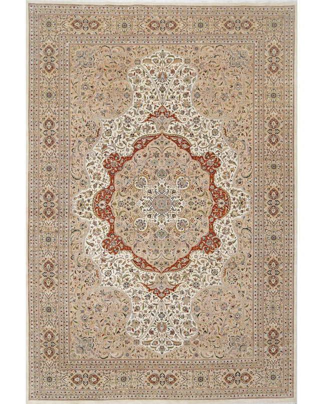 Heritage 12' 0" X 17' 10" Hand Knotted Wool & Silk Rug 12' 0" X 17' 10" (366 X 543) / Ivory / Wool & Silk
