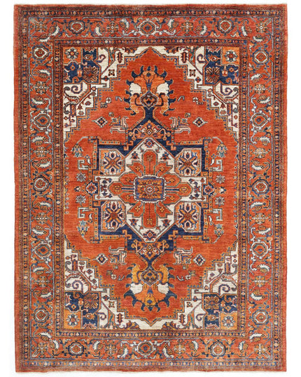 Heriz 5' 2" X 7' 0" Hand Knotted Wool Rug 5' 2" X 7' 0" (158 X 213) / Rust / Wool