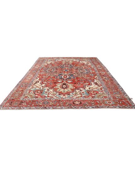 Heriz 9' 10" X 12' 6" Hand Knotted Wool Rug 9' 10" X 12' 6" (300 X 381) / Red / Wool