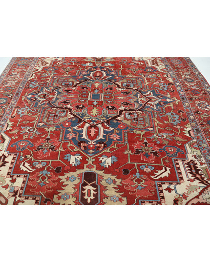 Heriz 9' 10" X 12' 6" Hand Knotted Wool Rug 9' 10" X 12' 6" (300 X 381) / Red / Wool