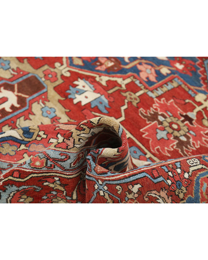 Heriz 9' 10" X 12' 6" Hand Knotted Wool Rug 9' 10" X 12' 6" (300 X 381) / Red / Wool