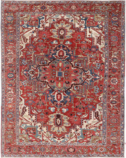 Heriz 9' 10" X 12' 6" Hand Knotted Wool Rug 9' 10" X 12' 6" (300 X 381) / Red / Wool