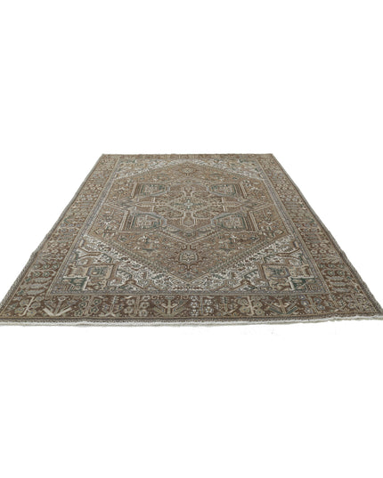 Heriz 7' 11" X 10' 8" Hand Knotted Wool Rug 7' 11" X 10' 8" (241 X 325) / Taupe / Wool