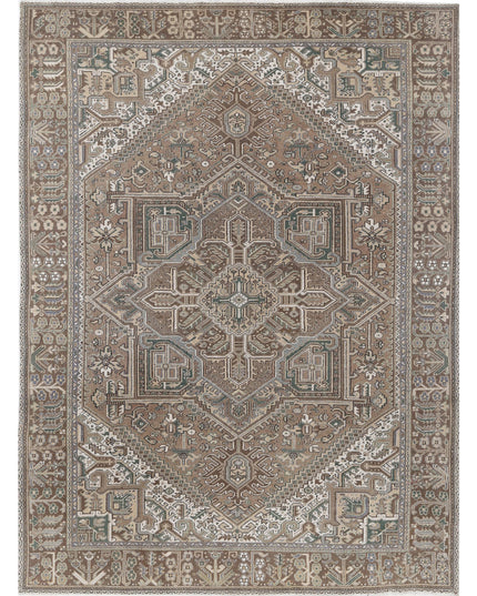 Heriz 7' 11" X 10' 8" Hand Knotted Wool Rug 7' 11" X 10' 8" (241 X 325) / Taupe / Wool