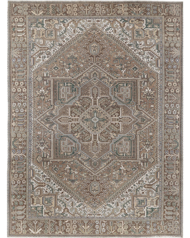 Heriz 7' 11" X 10' 8" Hand Knotted Wool Rug 7' 11" X 10' 8" (241 X 325) / Taupe / Wool