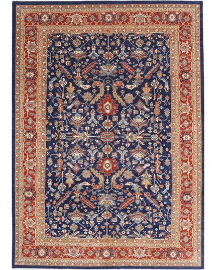 Heriz 9' 11" X 13' 11" Hand Knotted Wool Rug 9' 11" X 13' 11" (302 X 424) / Blue / Wool