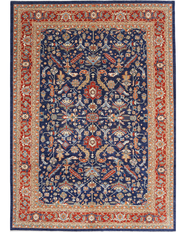 Heriz 9' 11" X 13' 11" Hand Knotted Wool Rug 9' 11" X 13' 11" (302 X 424) / Blue / Wool