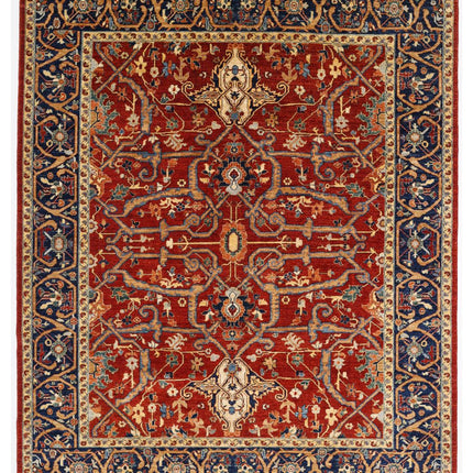 Heriz 8' 1" X 9' 9" Hand Knotted Wool Rug 8' 1" X 9' 9" (246 X 297) / Red / Wool
