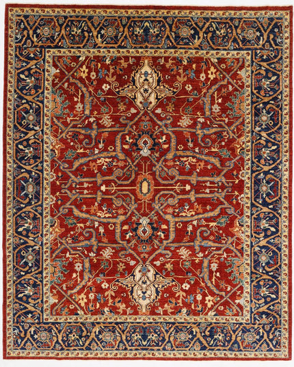 Heriz 8' 1" X 9' 9" Hand Knotted Wool Rug 8' 1" X 9' 9" (246 X 297) / Red / Wool