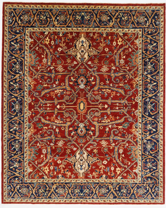 Heriz 8' 1" X 9' 9" Hand Knotted Wool Rug 8' 1" X 9' 9" (246 X 297) / Red / Wool