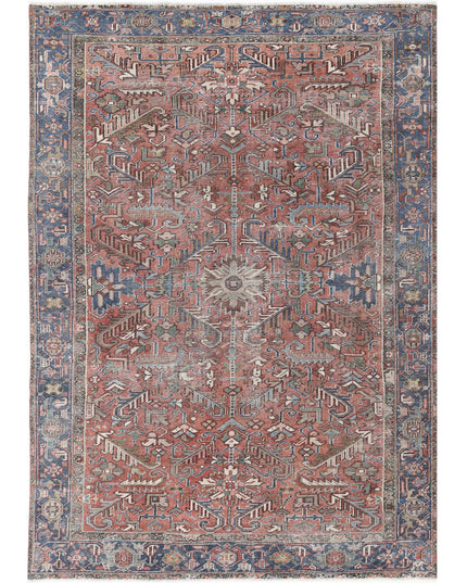 Heriz 7' 3" X 10' 3" Hand Knotted Wool Rug 7' 3" X 10' 3" (221 X 312) / Rust / Wool