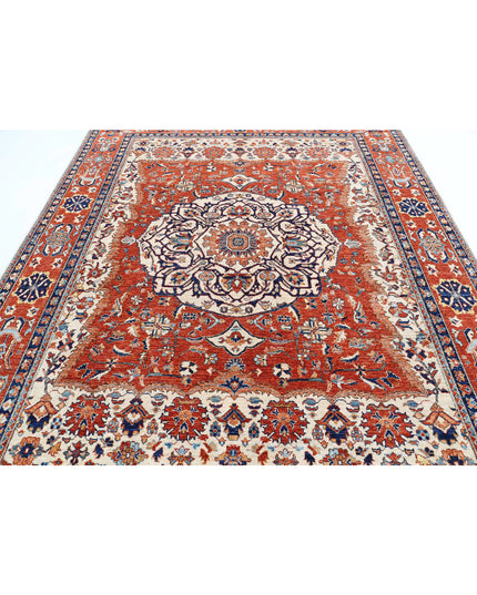 Heriz 7' 8" X 9' 8" Hand Knotted Wool Rug 7' 8" X 9' 8" (234 X 295) / Ivory / Wool