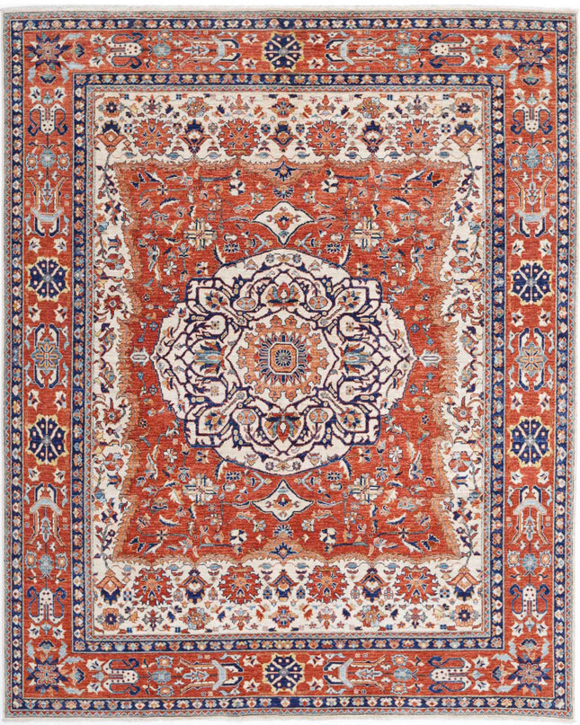 Heriz 7' 8" X 9' 8" Hand Knotted Wool Rug 7' 8" X 9' 8" (234 X 295) / Ivory / Wool