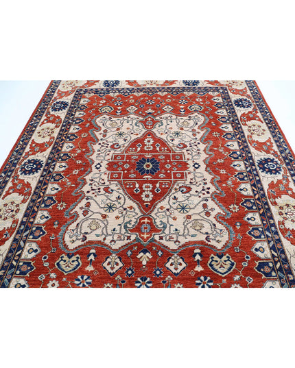Heriz 8' 0" X 9' 10" Hand Knotted Wool Rug 8' 0" X 9' 10" (244 X 300) / Red / Wool
