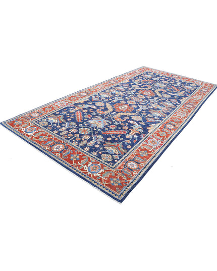 Heriz 6' 2" X 12' 7" Hand Knotted Wool Rug 6' 2" X 12' 7" (188 X 383) / Blue / Wool