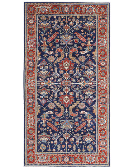 Heriz 6' 2" X 12' 7" Hand Knotted Wool Rug 6' 2" X 12' 7" (188 X 383) / Blue / Wool