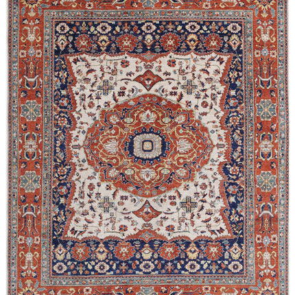 Heriz 8' 0" X 9' 10" Hand Knotted Wool Rug 8' 0" X 9' 10" (244 X 300) / Ivory / Wool