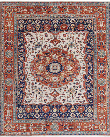 Heriz 8' 0" X 9' 10" Hand Knotted Wool Rug 8' 0" X 9' 10" (244 X 300) / Ivory / Wool