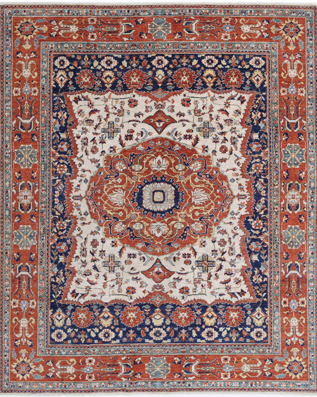 Heriz 8' 0" X 9' 10" Hand Knotted Wool Rug 8' 0" X 9' 10" (244 X 300) / Ivory / Wool