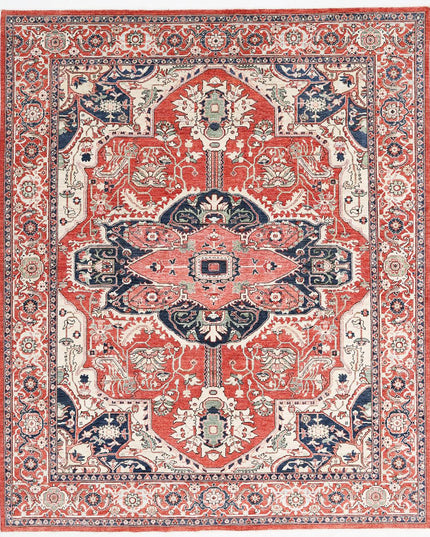Heriz 8' 0" X 9' 7" Hand Knotted Wool Rug 8' 0" X 9' 7" (244 X 292) / Rust / Wool