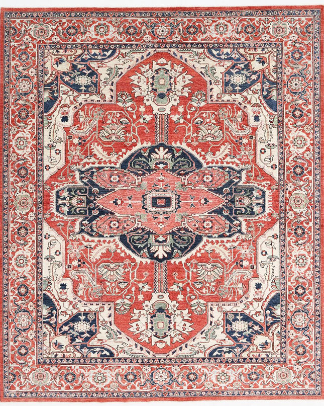 Heriz 8' 0" X 9' 7" Hand Knotted Wool Rug 8' 0" X 9' 7" (244 X 292) / Rust / Wool