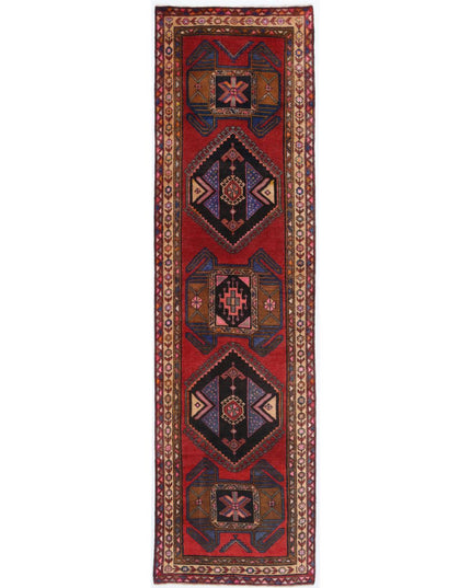 Heriz 3' 8" X 13' 2" Hand Knotted Wool Rug 3' 8" X 13' 2" (112 X 401) / Red / Wool