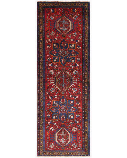 Heriz 3' 0" X 8' 11" Hand Knotted Wool Rug 3' 0" X 8' 11" (91 X 272) / Red / Wool