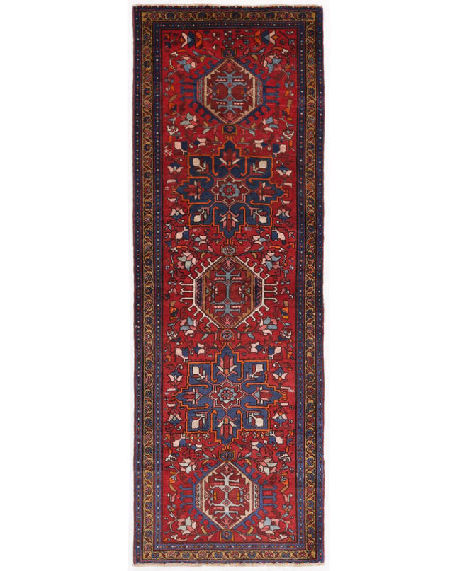 Heriz 3' 0" X 8' 11" Hand Knotted Wool Rug 3' 0" X 8' 11" (91 X 272) / Red / Wool