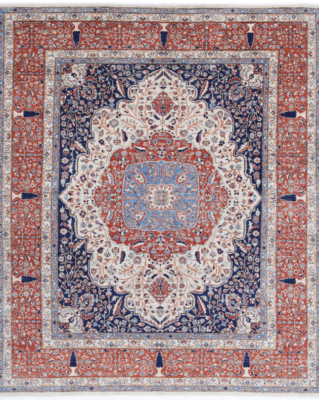 Heriz 7' 10" X 9' 5" Hand Knotted Wool Rug 7' 10" X 9' 5" (239 X 287) / Ivory / Wool