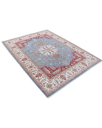 Heriz 5' 2" X 6' 9" Hand Knotted Wool Rug 5' 2" X 6' 9" (158 X 206) / Blue / Wool
