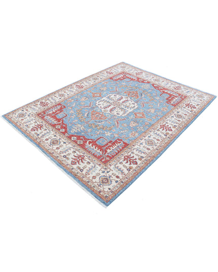 Heriz 5' 2" X 6' 9" Hand Knotted Wool Rug 5' 2" X 6' 9" (158 X 206) / Blue / Wool
