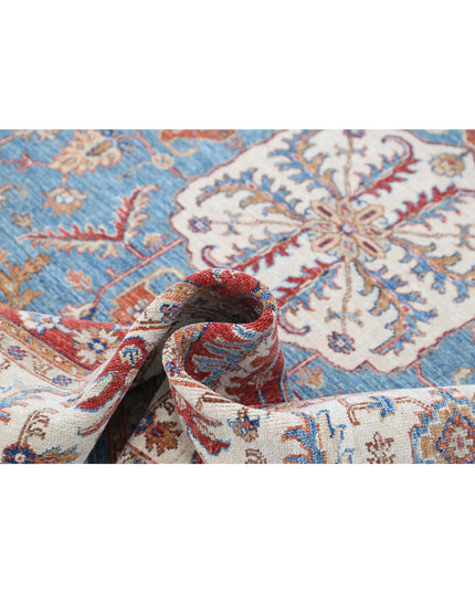 Heriz 5' 2" X 6' 9" Hand Knotted Wool Rug 5' 2" X 6' 9" (158 X 206) / Blue / Wool