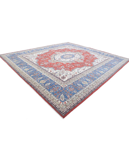 Heriz 14' 2" X 15' 2" Hand Knotted Wool Rug 14' 2" X 15' 2" (432 X 462) / Red / Wool