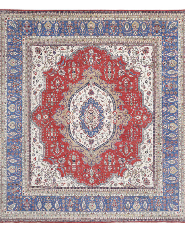 Heriz 14' 2" X 15' 2" Hand Knotted Wool Rug 14' 2" X 15' 2" (432 X 462) / Red / Wool