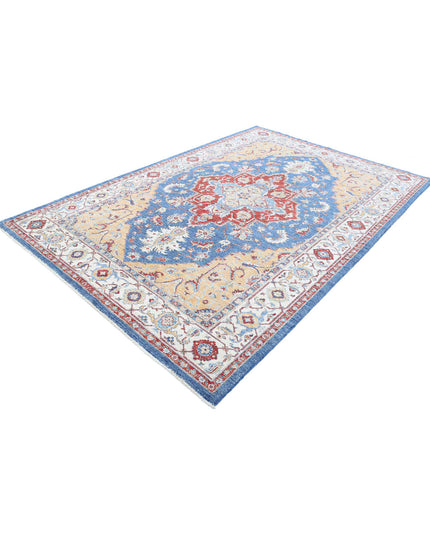 Heriz 6' 7" X 9' 11" Hand Knotted Wool Rug 6' 7" X 9' 11" (201 X 302) / Blue / Wool