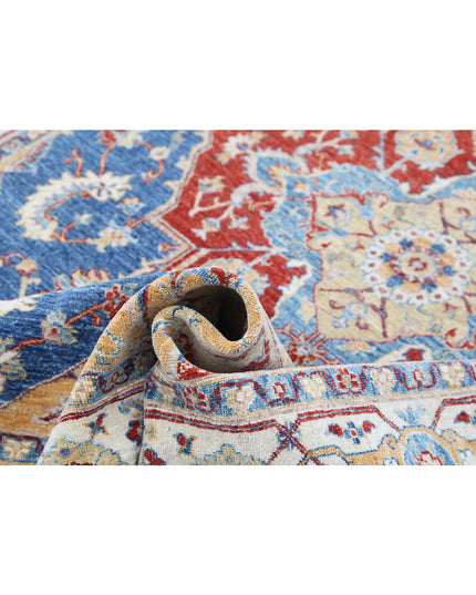 Heriz 6' 7" X 9' 11" Hand Knotted Wool Rug 6' 7" X 9' 11" (201 X 302) / Blue / Wool