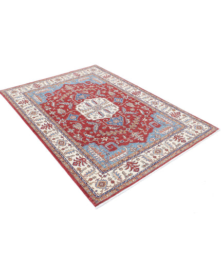 Heriz 4' 9" X 6' 5" Hand Knotted Wool Rug 4' 9" X 6' 5" (145 X 196) / Red / Wool