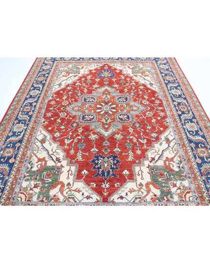 Heriz 7' 11" X 9' 9" Hand Knotted Wool Rug 7' 11" X 9' 9" (241 X 297) / Purple / Wool