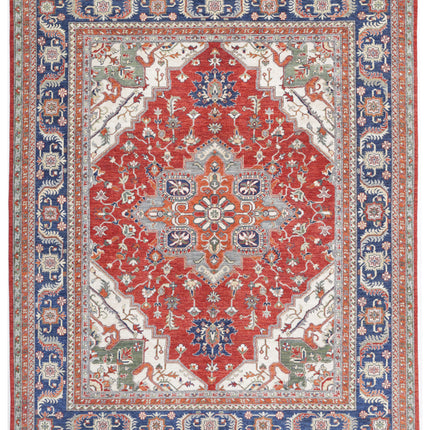 Heriz 7' 11" X 9' 9" Hand Knotted Wool Rug 7' 11" X 9' 9" (241 X 297) / Purple / Wool