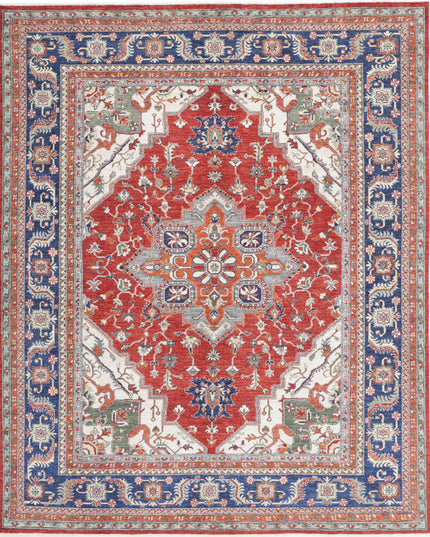 Heriz 7' 11" X 9' 9" Hand Knotted Wool Rug 7' 11" X 9' 9" (241 X 297) / Purple / Wool