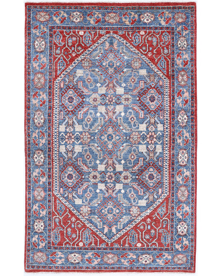 Heriz 3' 8" X 6' 2" Hand Knotted Wool Rug 3' 8" X 6' 2" (112 X 188) / Red / Wool