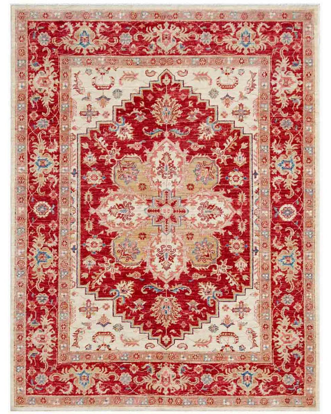 Heriz 5' 0" X 6' 5" Hand Knotted Wool Rug 5' 0" X 6' 5" (152 X 196) / Ivory / Wool