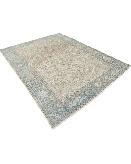 Heriz 7' 0" X 8' 11" Hand Knotted Wool Rug 7' 0" X 8' 11" (213 X 272) / Taupe / Wool