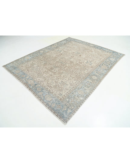 Heriz 7' 0" X 8' 11" Hand Knotted Wool Rug 7' 0" X 8' 11" (213 X 272) / Taupe / Wool
