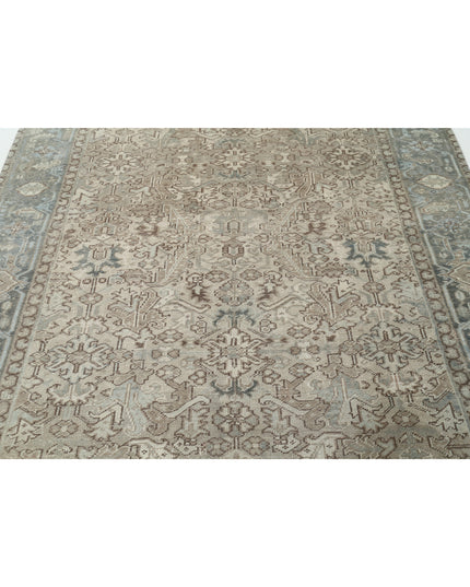Heriz 7' 0" X 8' 11" Hand Knotted Wool Rug 7' 0" X 8' 11" (213 X 272) / Taupe / Wool